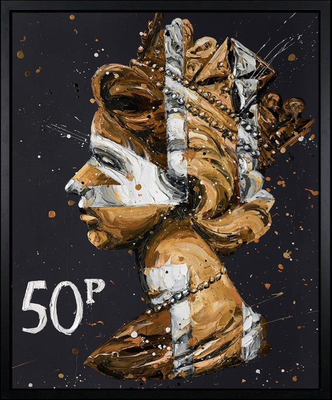 50K Queen Framed Signed Limited Edition Print on Canvas by Artist Paul Oz