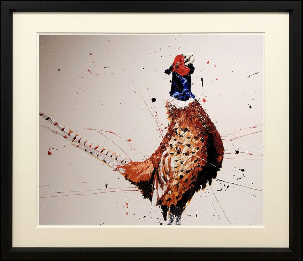 Alan The Pheasant Framed Signed Limited Edition Print on Paper by Artist Paul Oz