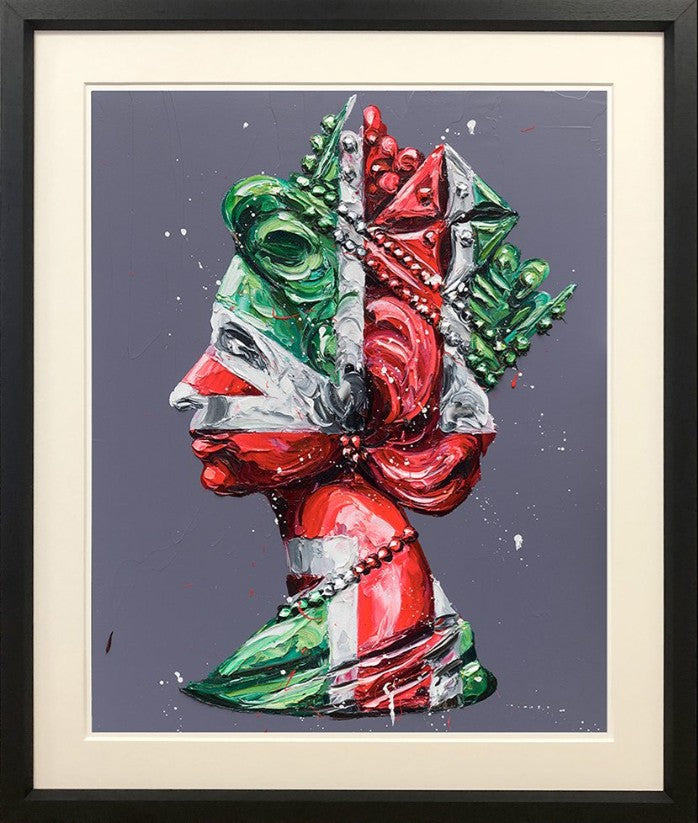 Christmas Queen Framed Signed Limited Edition Print on Paper by Artist Paul Oz