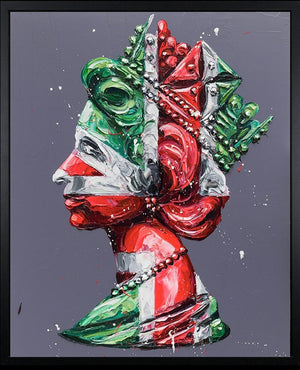 Christmas Queen Framed Signed Limited Edition Print on Canvas by Artist Paul Oz