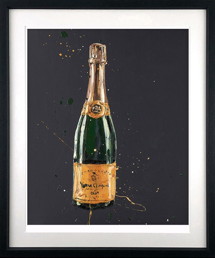 Clicquot Framed Signed Limited Edition Print on Paper by Artist Paul Oz
