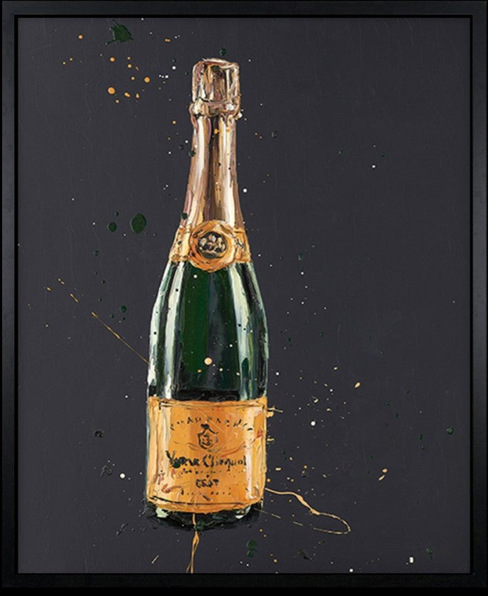 Clicquot Framed Signed Limited Edition Print on Canvas by Artist Paul Oz