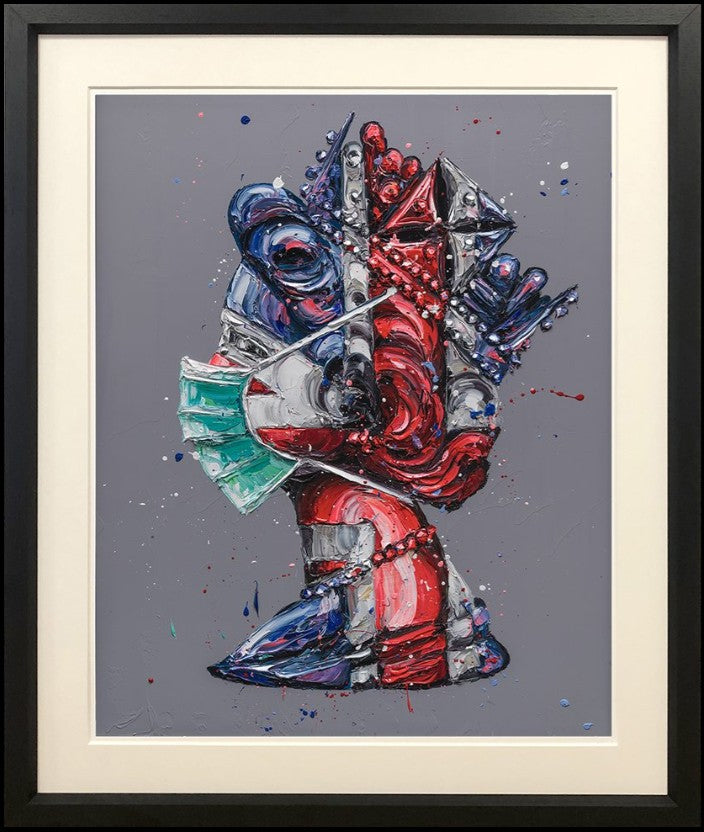 Corona-Nation Queen Framed Signed Limited Edition Print on Paper by Artist Paul Oz