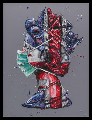 Corona-Nation Queen Framed Signed Limited Edition Print on Canvas by Artist Paul Oz