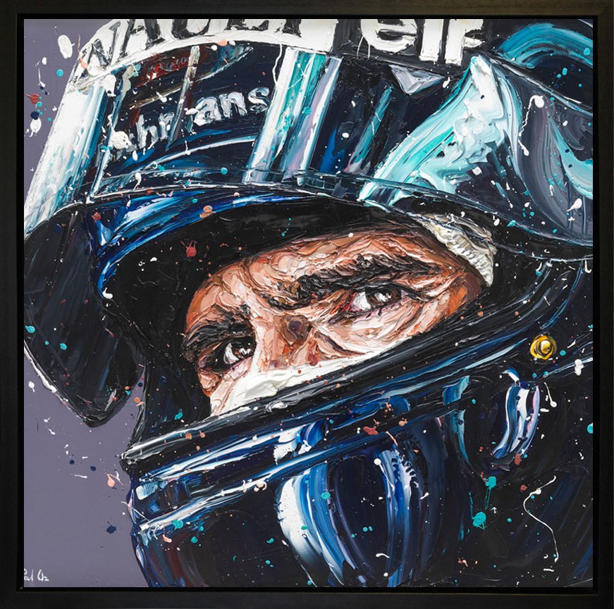Damon Framed Limited Edition Embellished Boxed Canvas by Artist Paul Oz