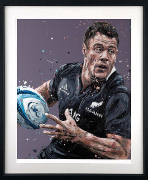 Dan Carter Framed Signed Limited Edition Print on Paper by Artist Paul Oz