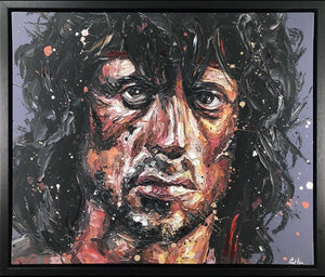 First Blood Framed Signed Limited Edition Print on Canvas by Artist Paul Oz