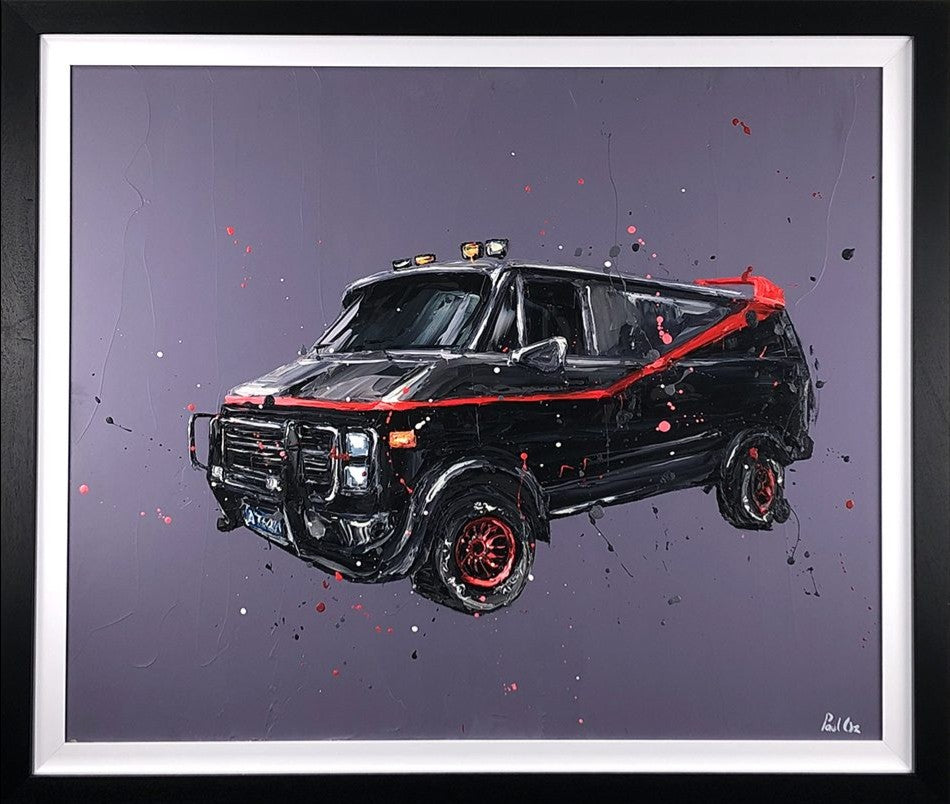 I Love It When A Plan Comes Together Framed Original Mixed Media Oil Painting on Board by Artist Paul Oz