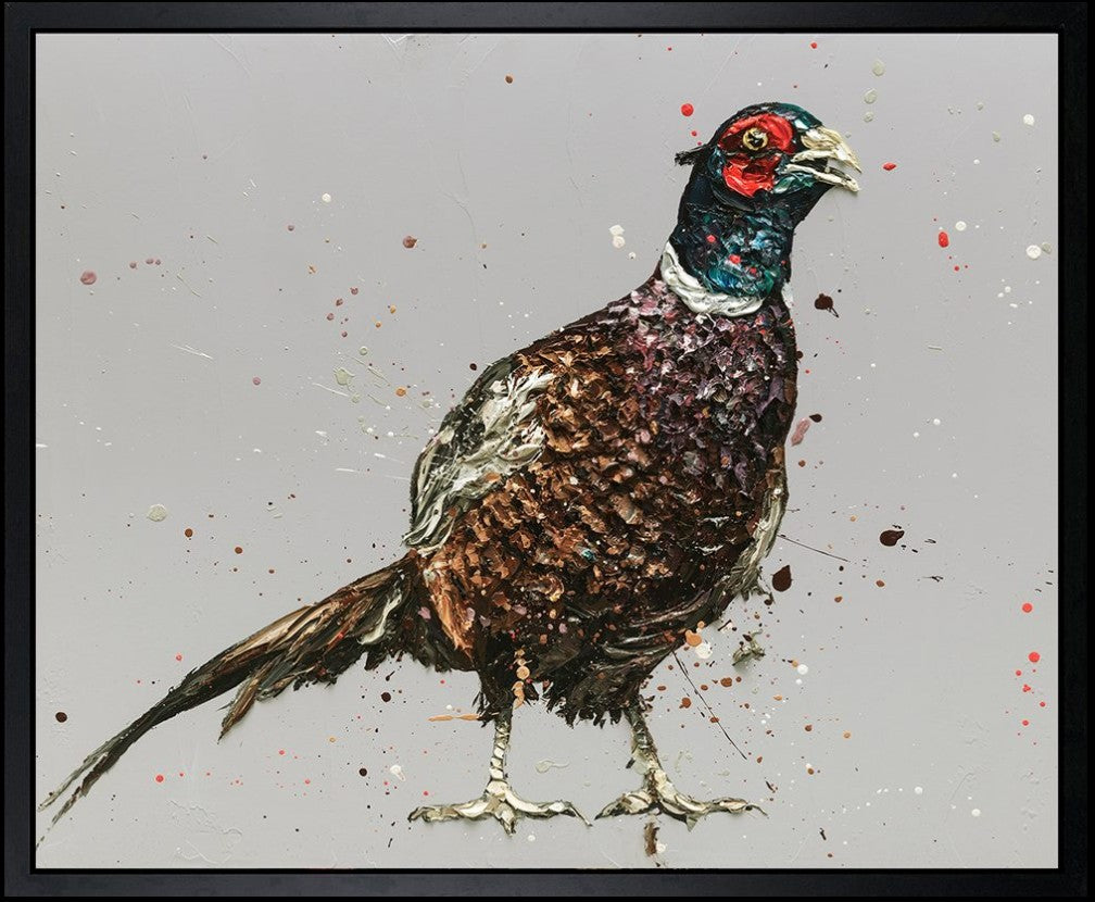 Jack The Pheasant Framed Signed Limited Edition Print on Canvas by Artist Paul Oz