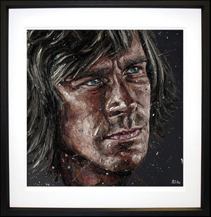 James Hunt Framed Signed Limited Edition Print on Paper by Artist Paul Oz