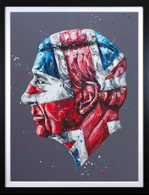 King Jack Framed Original Mixed Media Oil Painting on Board by Artist Paul Oz