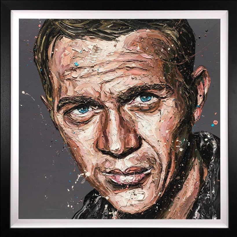 King of Cool Framed Original Mixed Media Oil Painting on Board by Artist Paul Oz