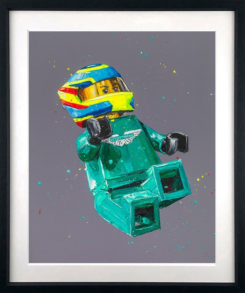 Lego Alonso Signed Limited Edition Print on Paper by Artist Paul Oz