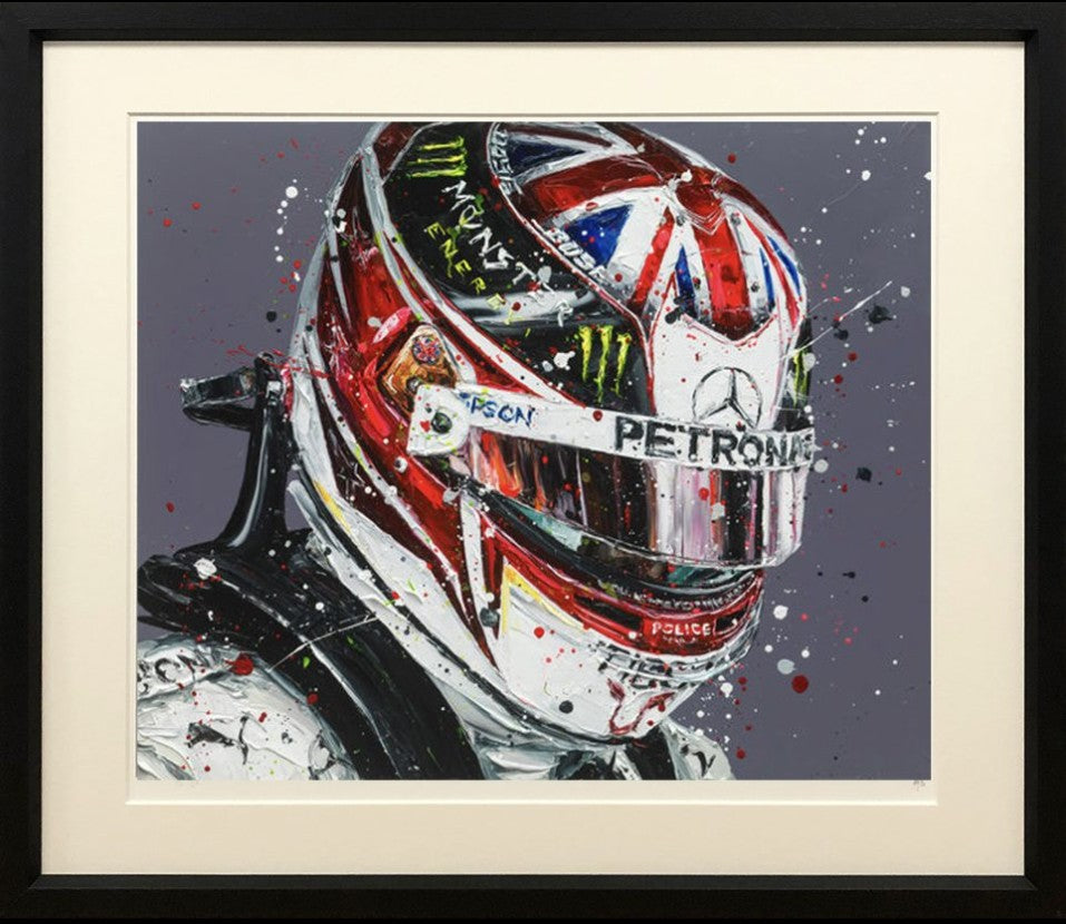 Lewis Hamilton 2019 Framed Signed Limited Print on Paper by Artist Paul Oz 