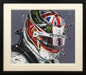 Lewis Hamilton 2019 Framed Signed Limited Print on Paper by Artist Paul Oz 