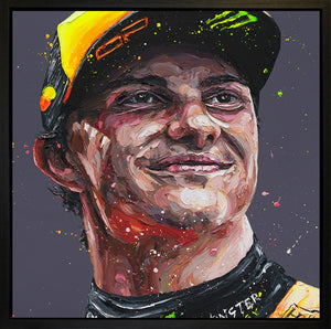 Piastri Portrait Signed Framed Limited Edition Print on Canvas Hand Embellished by Atist Paul Oz