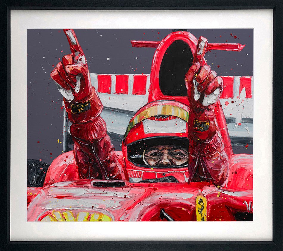 Schumacher's 91st & Final Signed Framed Limited Edition Print on Paper by Atist Paul Oz
