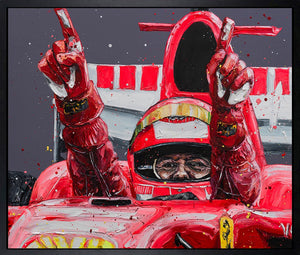 Schumacher's 91st & Final Signed Framed Limited Edition Print on Canvas Hand Embellished by Atist Paul Oz