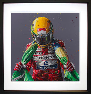 Senna Flag II Signed Framed Limited Edition Print on Paper by Atist Paul Oz
