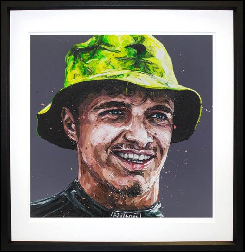 Silverstone Lando Framed Signed Limited Edition Print on Paper by Artist Paul Oz