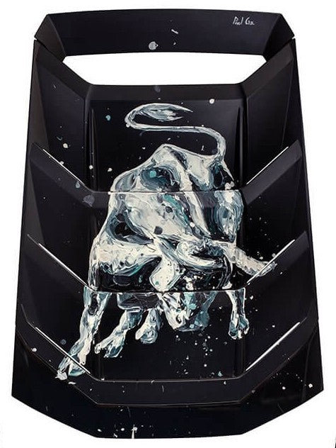 Toro Nero Original Hand Painted Lamborghini Huracan Engine Cover by Artist Paul Oz