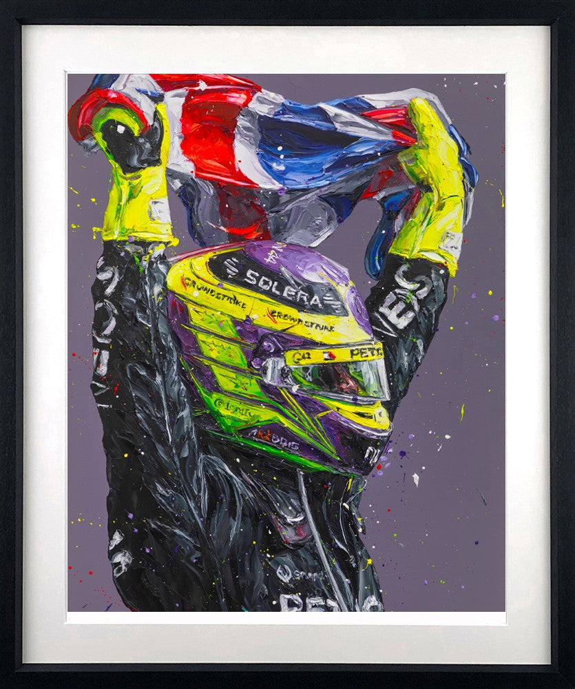 Union Lewis IX Silverstone 24 Framed Print on Paper by Artist Paul Oz