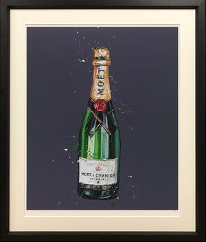 Vintage Framed Signed Limited Edition Print on Paper by Artist Paul Oz