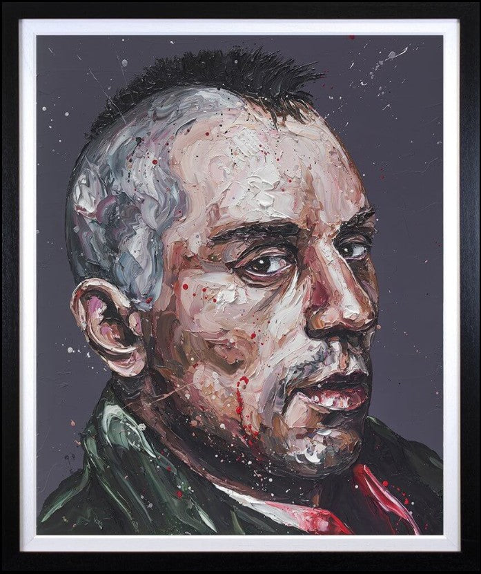 You Talkin To Me Framed Original Mixed Media Oil Painting on Board by Artist Paul Oz